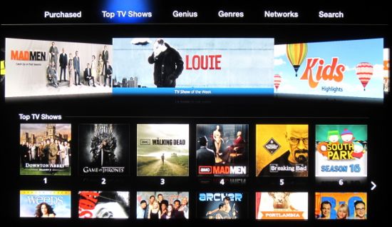 Приложение iTunes Store медиаплеера Apple TV