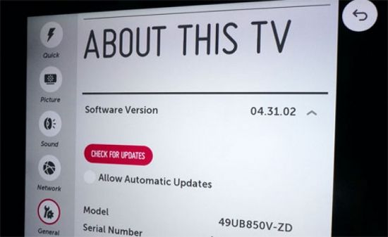 Бета-прошивка для Ultra HD телевизоров LG серии UB850V